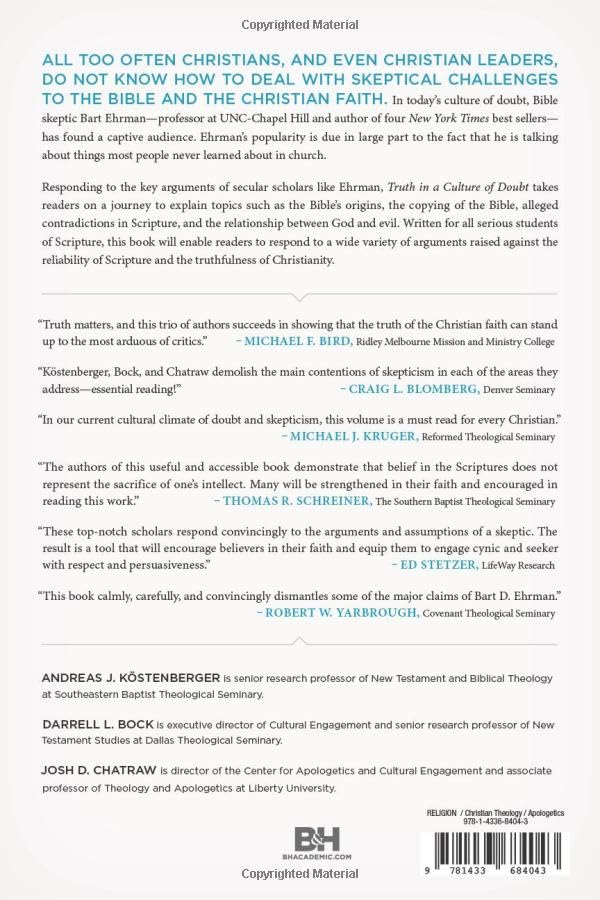Truth in a Culture of Doubt: Engaging Skeptical Challenges t