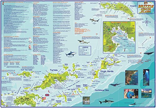 British Virgin Islands BVI Laminated Wall Map