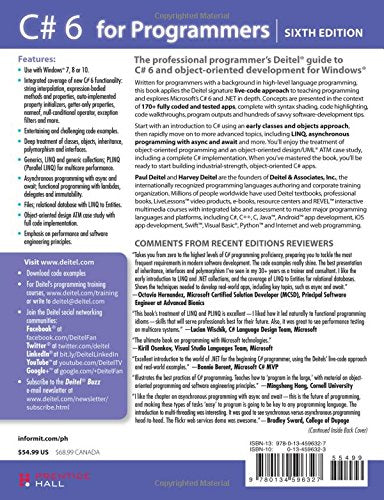 C# 6 for Programmers (Deitel Developer)