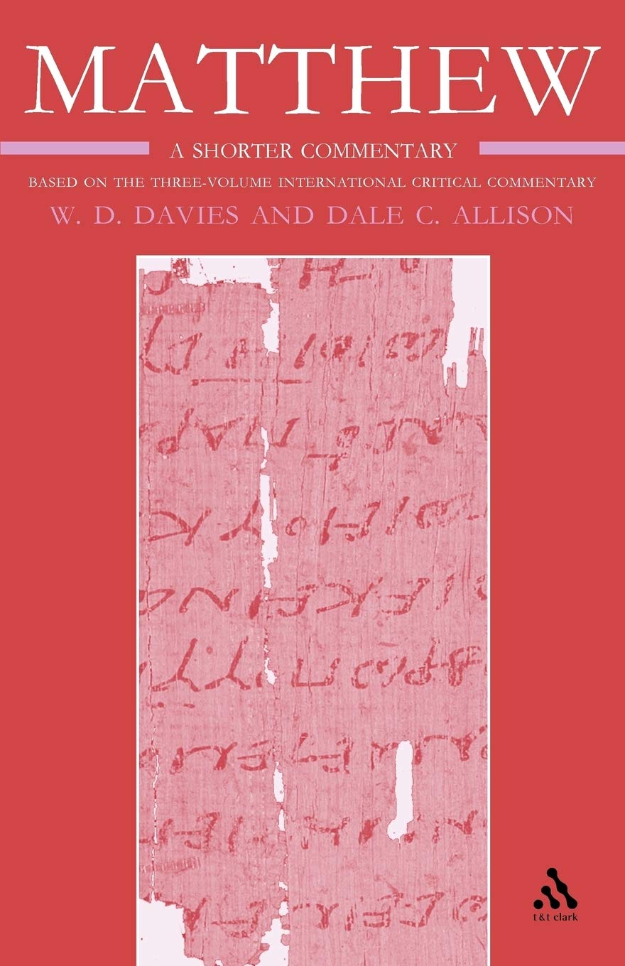 Matthew: Volume 3 (International Critical Commentary)