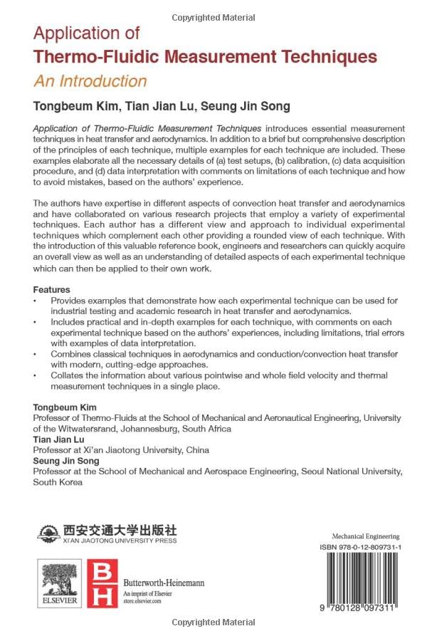 Application of Thermo-Fluidic Measurement Techniques: An Introduction