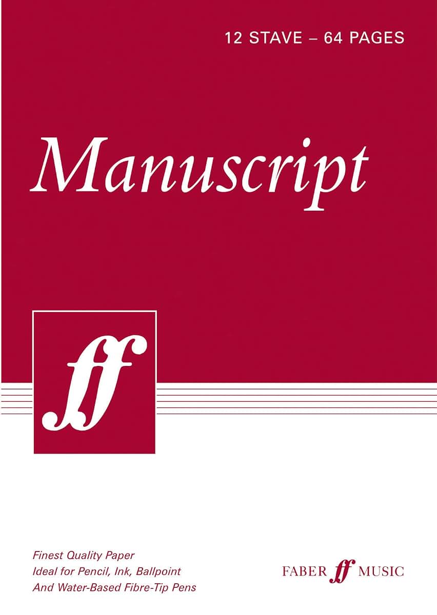 Manuscript Paper -- 12 Stave Full Size (8.5)": White Paper (Faber Edition)