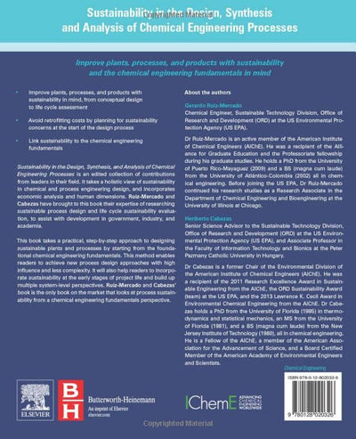 Sustainability in the Design, Synthesis and Analysis of Chemical Engineering Processes