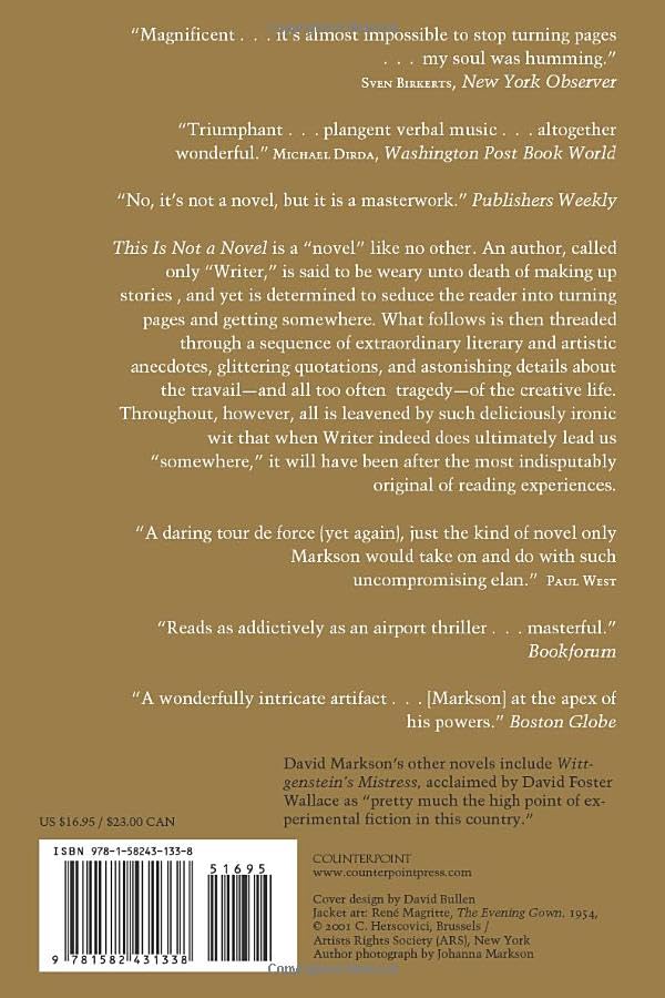 This Is Not a Novel — back cover