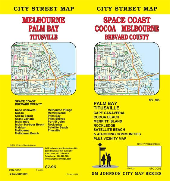 Cocoa / Melbourne / Brevard County / Space Coast, Florida Street Map