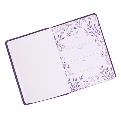 Christian Art Gifts Classic Handy-sized Journal All This Through Him Philippians 4:13 Bible Verse Inspirational Scripture Notebook w/Ribbon, Faux Leather Flexcover 240 Ruled Pages, 5.7" x 7", Purple