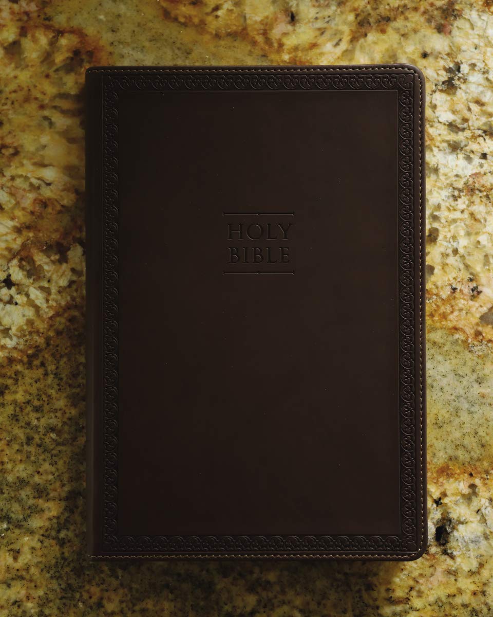 NIV Value Thinline Bible Large Print Leathersoft Brown