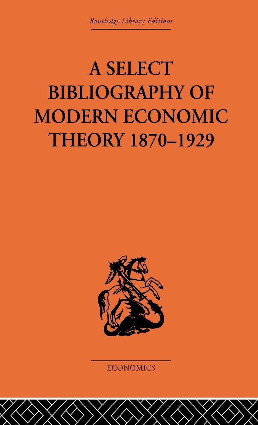 A Select Bibliography of Modern Economic Theory 1870-1929