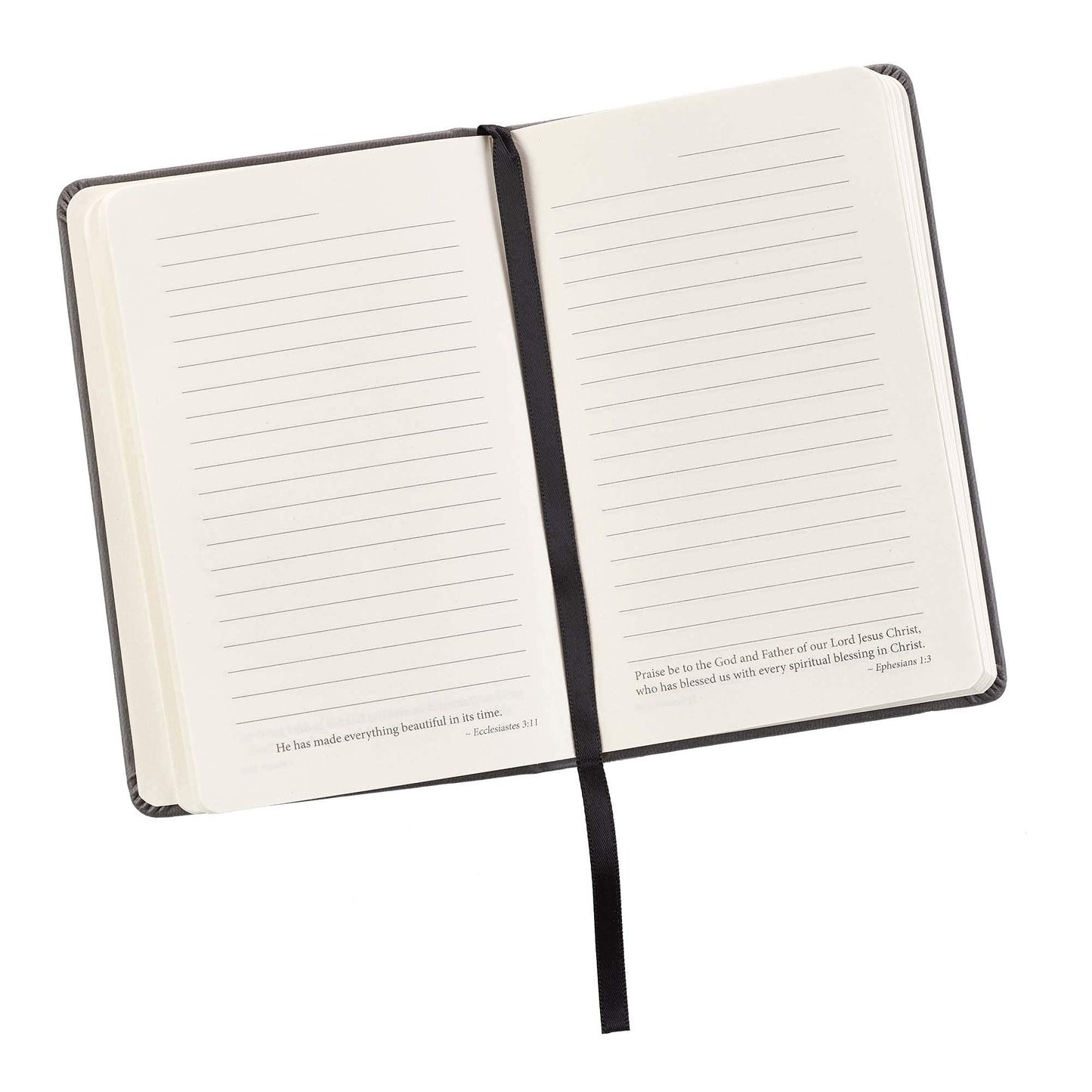 Be Strong Mini Hardcover Pocket Size LuxLeather Notebook with Elastic Closure in Gray - Joshua 1:9, 3.7" wide x 5.7" high