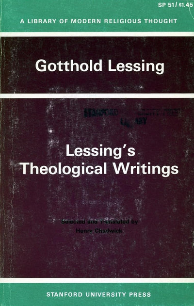 Lessingas Theological Writings: Selections in Translation (Library of Modern Religious Thought)