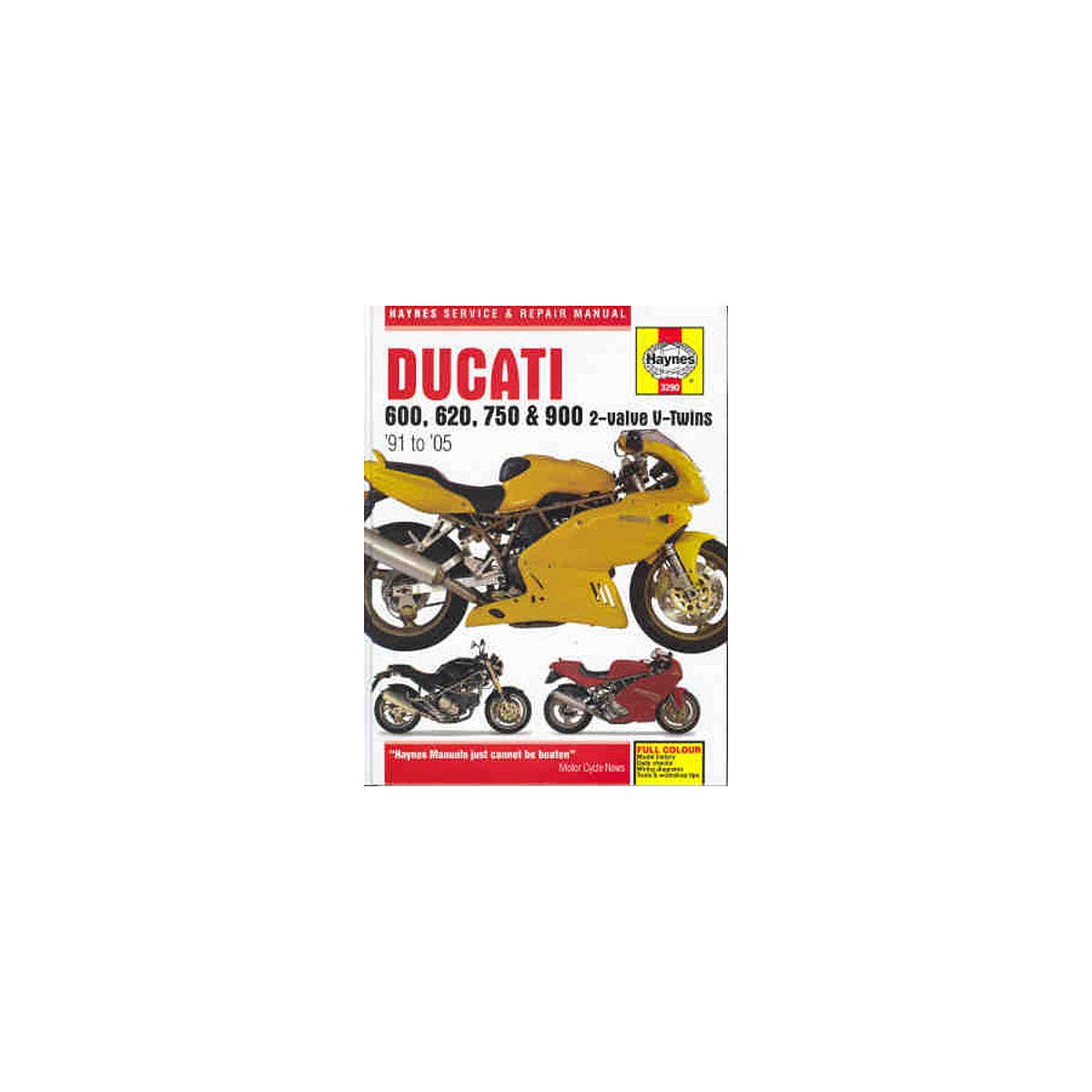 Haynes Ducati 600, 750 and 900 2-Valve V-Twins Service and Repair Manual, 1991 to 1996 models