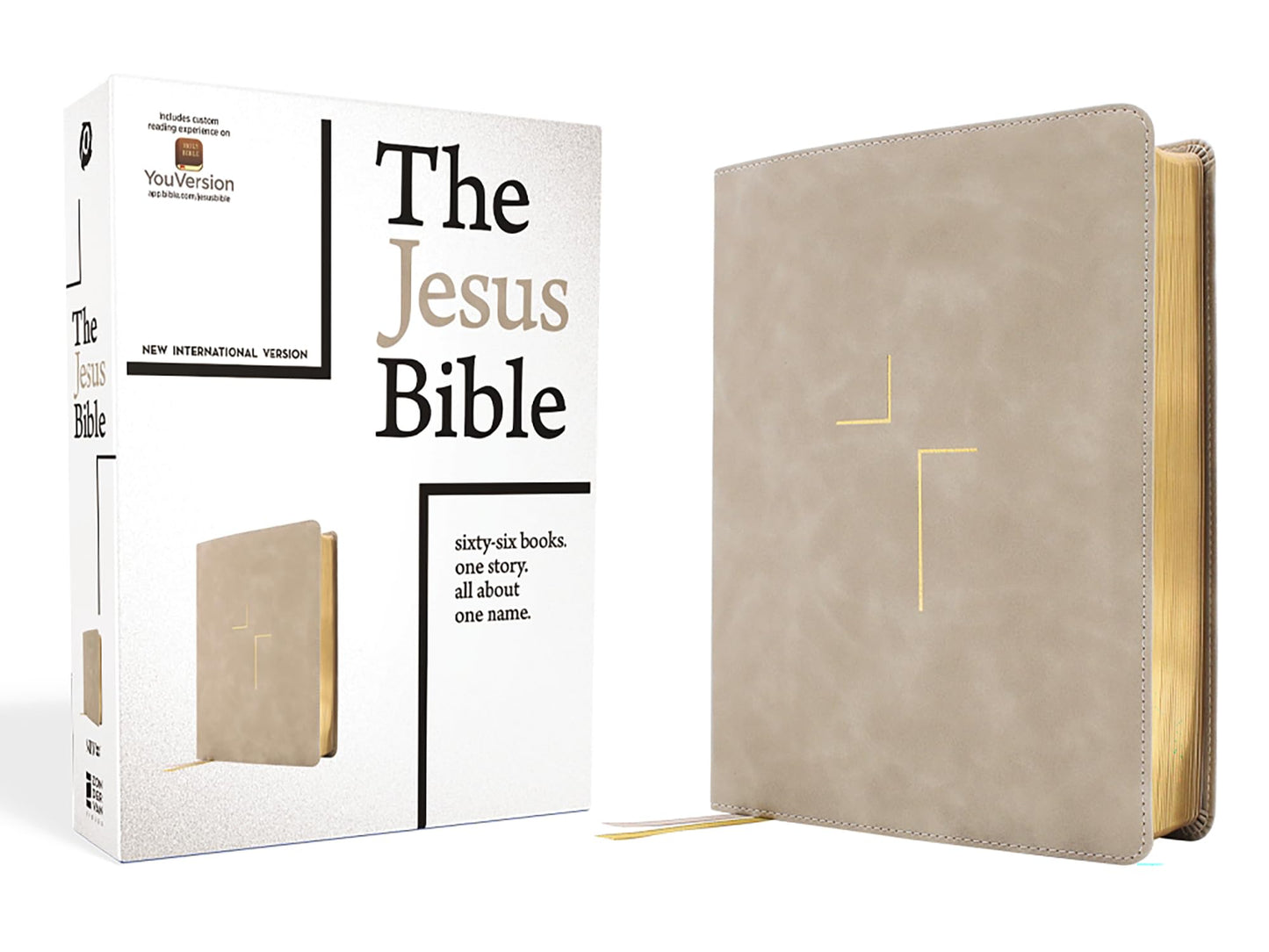The Jesus Bible, NIV Edition, Leathersoft, Stone, Comfort Print