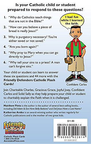 Friendly Defenders: Catholic Flash Cards by Matthew Pinto