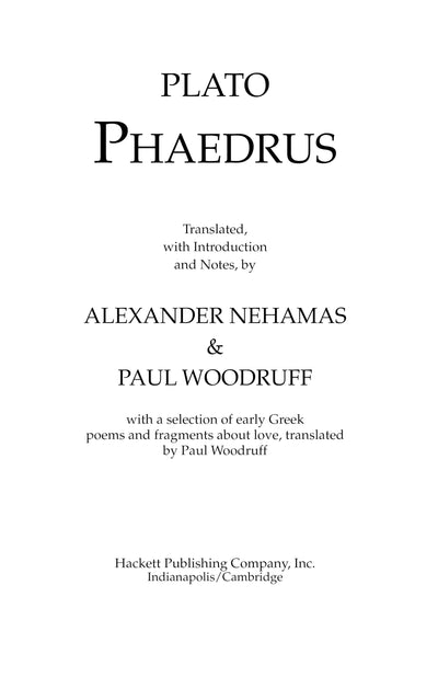 Phaedrus (Hackett Classics)