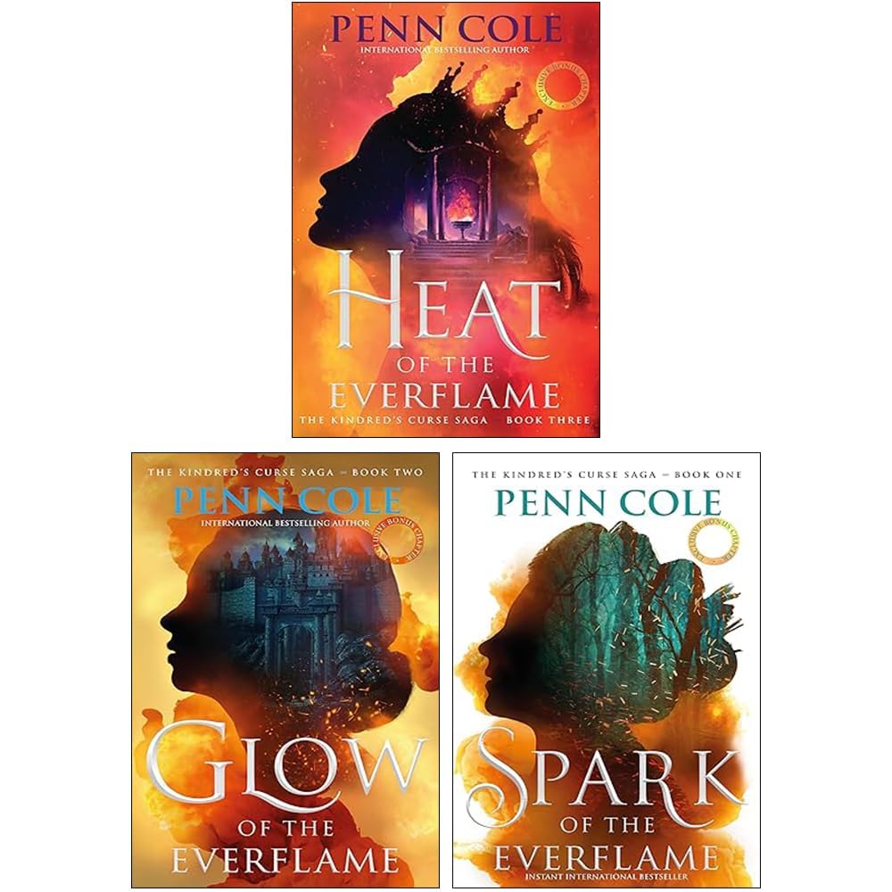 The Kindred's Curse Saga 3 Books Collection Set By Penn Cole (Glow of the Everflame, Spark of the Everflame & Heat of the Everflame)