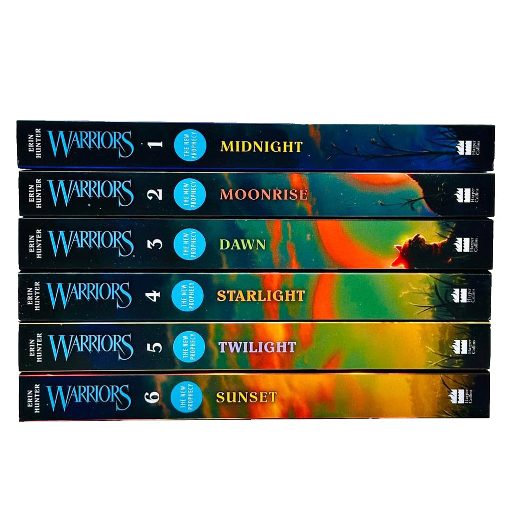 Warrior Cats Series 2: The New Prophecy by Erin Hunter 6 Books Set (Midnight, Moonrise, Dawn, Starlight, Twilight, Sunset)