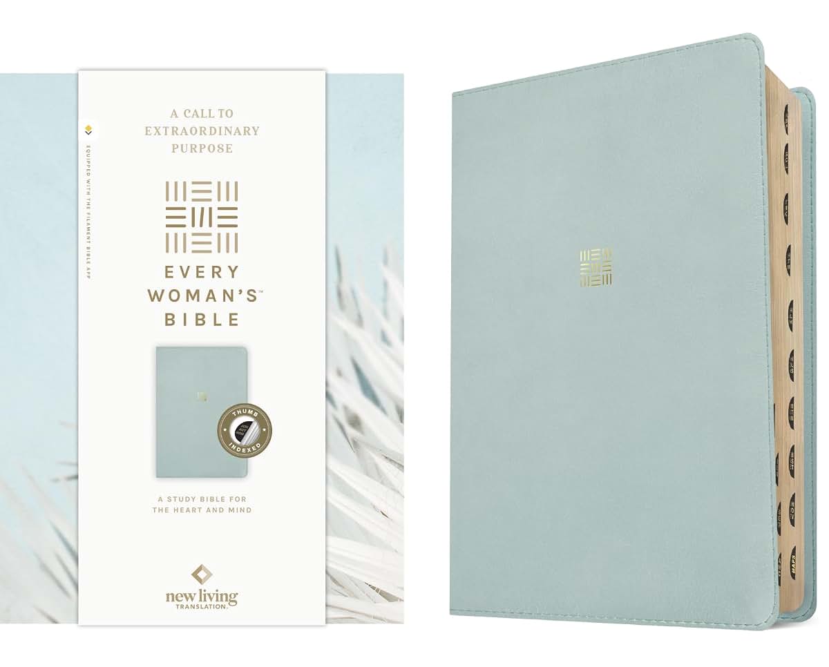NLT Every Womans Bible, Filament Enabled (LeatherLike, Sky Blue, Indexed, Red Letter)