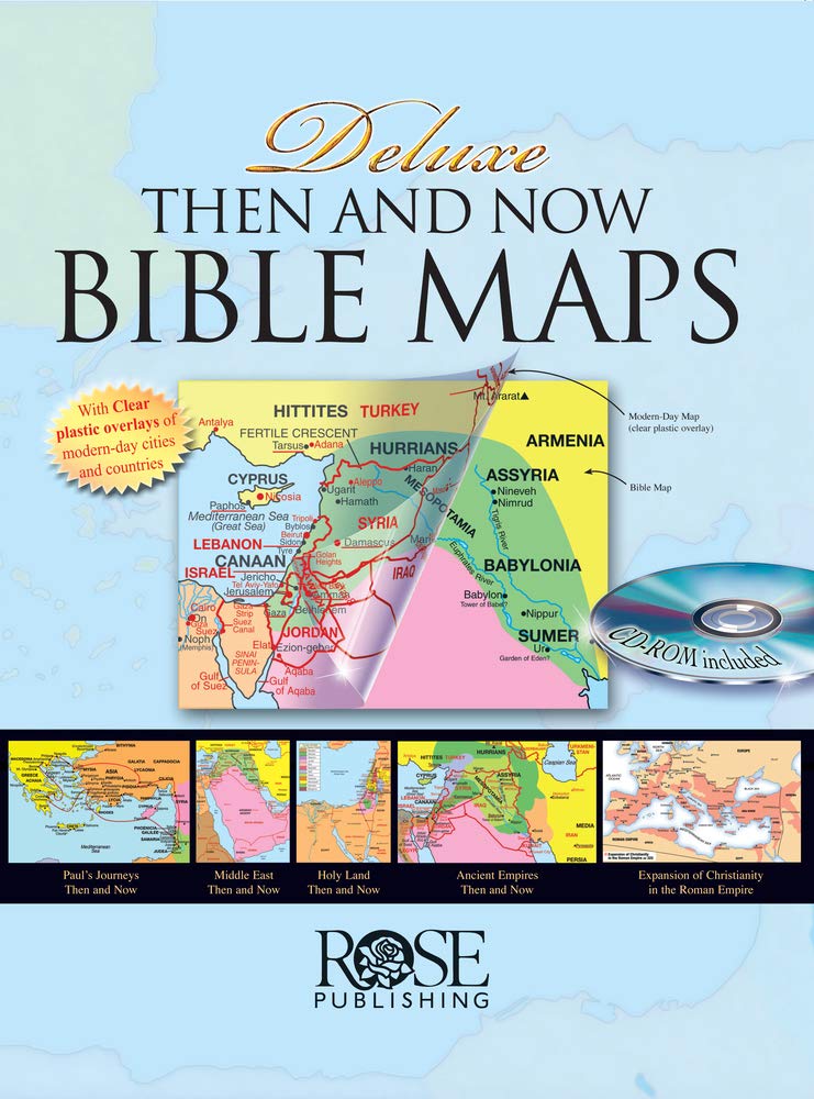 Deluxe Then and Now Bible Maps with CD-Rom: Bible Atlas with Clear Plastic Overlays of Modern Cities and Countries