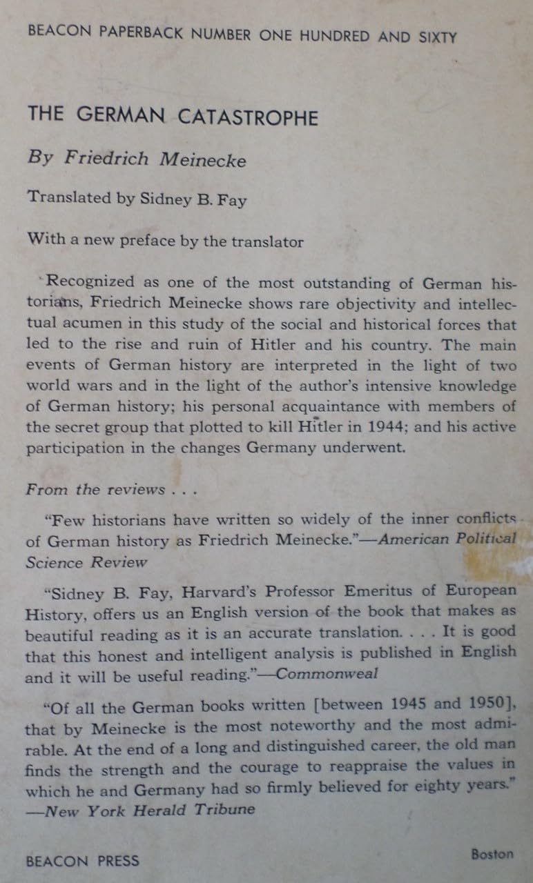 The German catastrophe: Reflections and recollections (Beacon paperback)