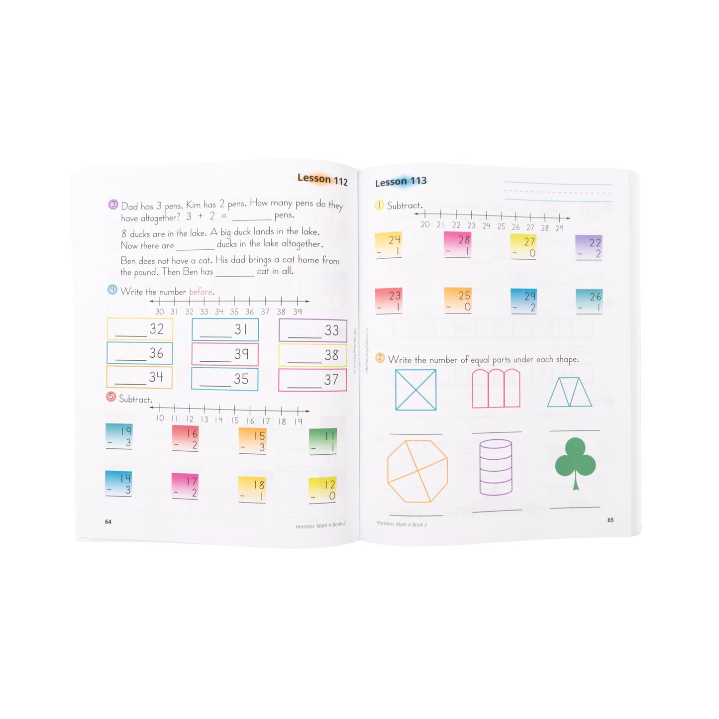 Horizons Kindergarten Math Student Book 2