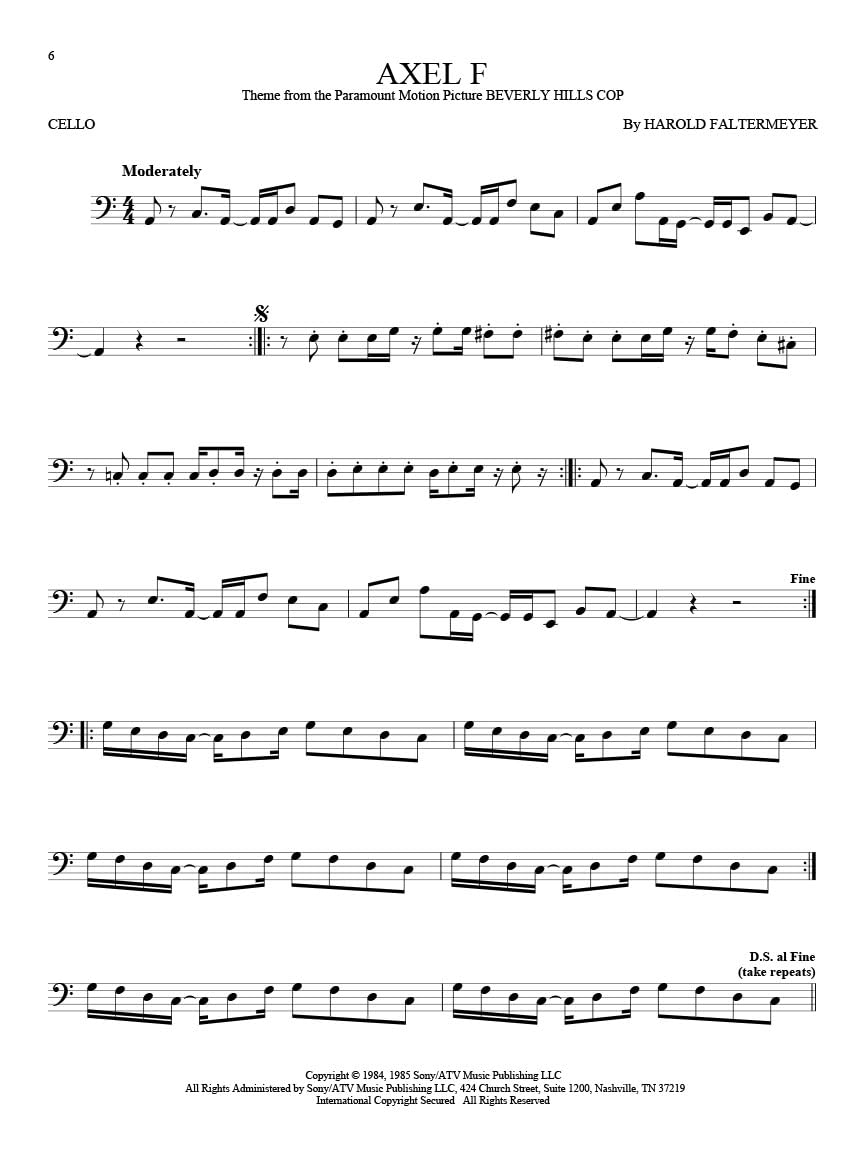 101 Movie Hits for Cello