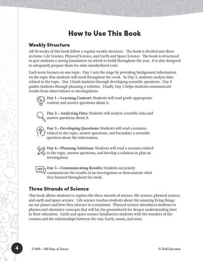 180 Days: Science, Earth and Space Science for 2nd Grade Practice Workbook for Classroom and Home, Cool and Fun Practice Created by Teachers (180 Days of Practice)