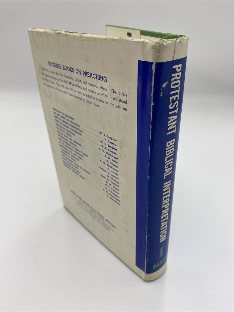 Protestant Biblical Interpretation; A Textbook of Hermeneutics — back cover