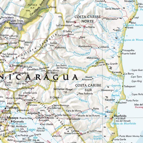 National Geographic: Central America Classic Wall Map (28.75 x 22.25 inches) (National Geographic Reference Map)