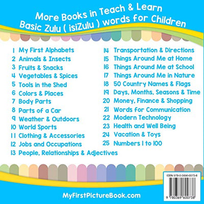 My First Zulu ( isiZulu ) Alphabets Picture Book with English Translations: Bilingual Early Learning & Easy Teaching Zulu ( isiZulu ) Books for Kids ... Basic Zulu ( isiZulu ) words for Children)