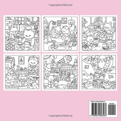 Fluffy Times: Cute Coloring Book for Adults & Teens Featuring Adorable Animal Friends in Cozy Hygge Scenes for Relaxation (Fluffy Times Coloring)