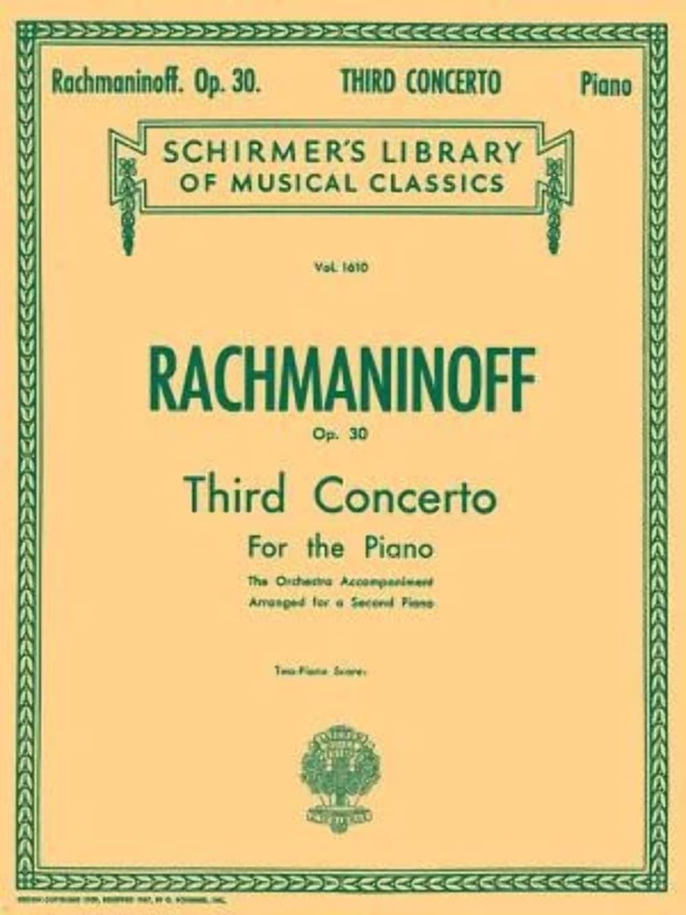Concerto No. 3 in D Minor, Op. 30: NFMC 2020-2024 Selection Schirmer Library of Classics Volume 1610 Piano Duet (Schirmer's Library of Musical Classics)
