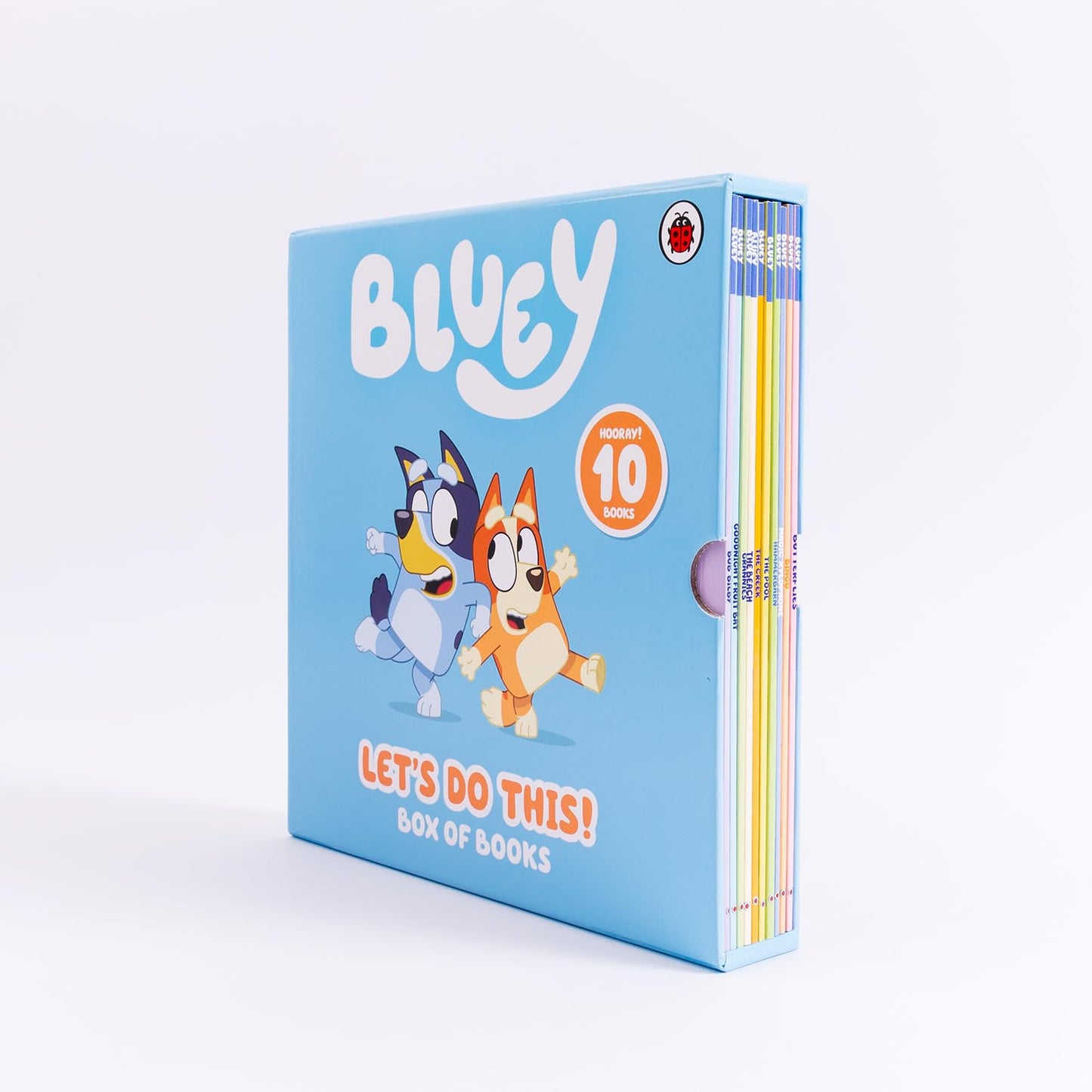Bluey Let's Do This! Box of Books 10 Books Collection Box Set (Butterflies, Bingo, Magic Xylophone, Hammerbarn, The Pool, Creek, Beach, Grannies, Goodnight Fruit Bat & Bob Bilby)