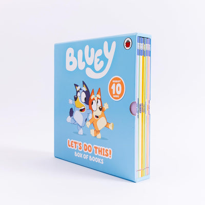 Bluey Let's Do This! Box of Books 10 Books Collection Box Set (Butterflies, Bingo, Magic Xylophone, Hammerbarn, The Pool, Creek, Beach, Grannies, Goodnight Fruit Bat & Bob Bilby)