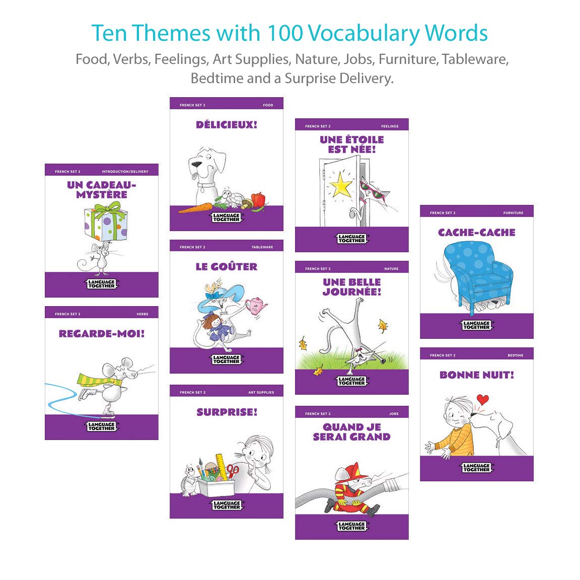 French for Kids Set 2: Beginner Reader Box Set - 10 Early Readers with Online Audio Jump-Start Learning French with First Words & Phrases (Ages 3-8) by Language Together (French Edition)