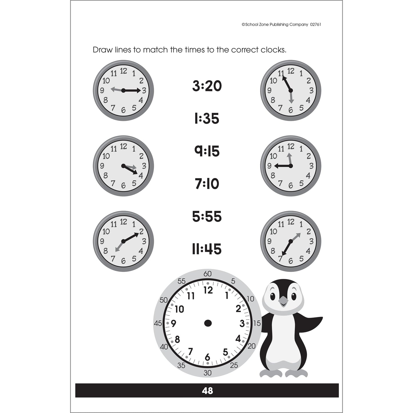 School Zone Get Ready To Tell Time Workbook: 48 Pages, 1st Grade, 2nd Grade, Telling Time, Digital, Analog, Clock, Ages 6 to 8 (Little Get Ready! Book Series)