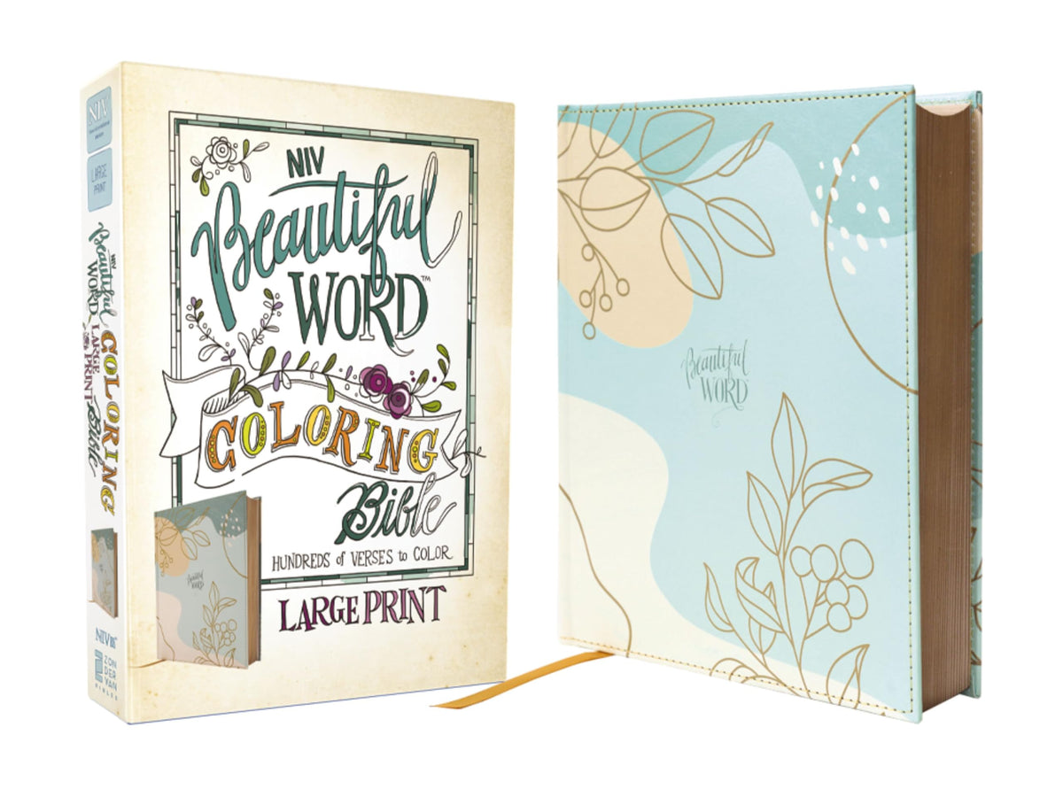 NIV, Beautiful Word Coloring Bible, Large Print, Leathersoft over Board, Teal: Hundreds of Verses to Color