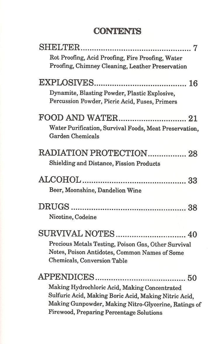 The Survival Chemist (#C-562) — back cover