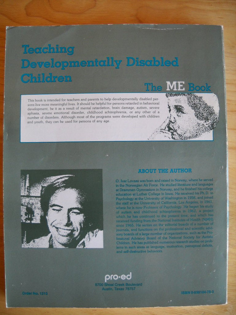 Teaching Developmentally Disabled Children: The Me Book — back cover