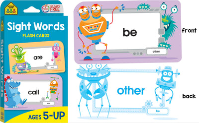 School Zone - Reading 4-Pack Flash Cards - Ages 4+, Kindergarten, 1st Grade, Sight Words, Phonics Made Easy, Word Families, Picture Words, High-Frequency Words, Beginning Reading, Rhyming, and More