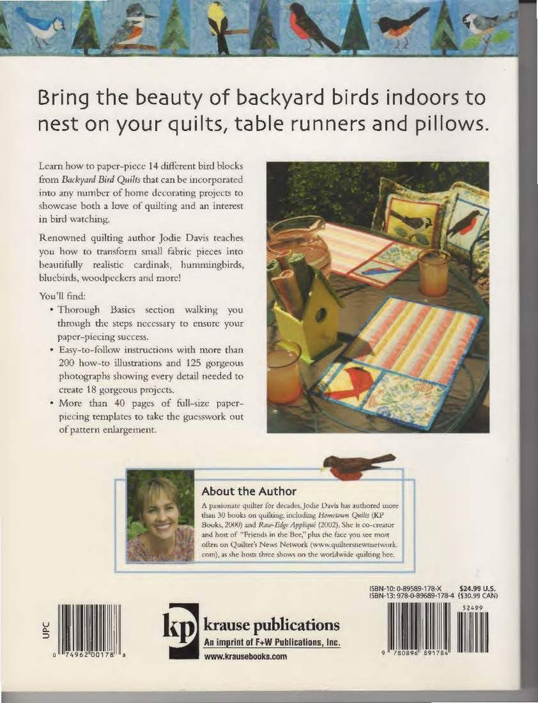 Backyard Bird Quilts: 18 Paper-Pieced Projects — back cover