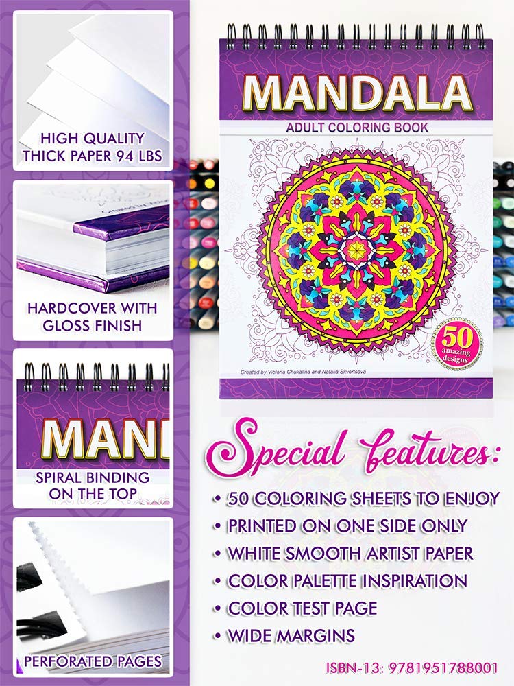 Mandala Coloring Book for Adults on Thick Artist Paper with