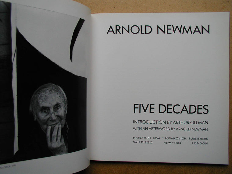 Arnold Newman, five decades (A Harvest/HBJ original) — back cover
