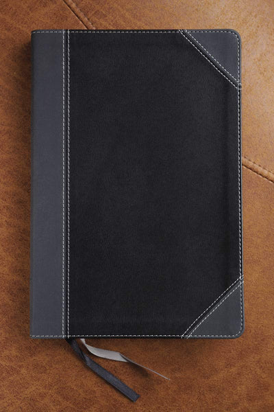 NIV, Thinline Bible, Large Print, Leathersoft, Black/Gray, R