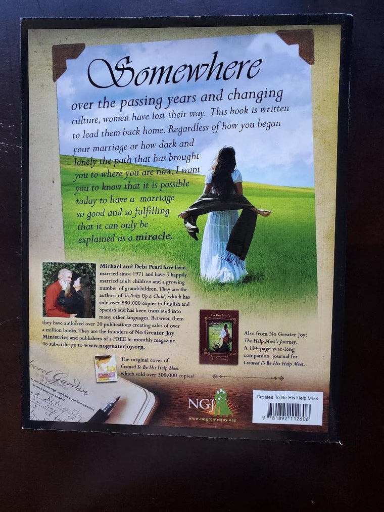 Created to be His Help Meet: Discover How God Can Make Your Marriage Glorious — back cover