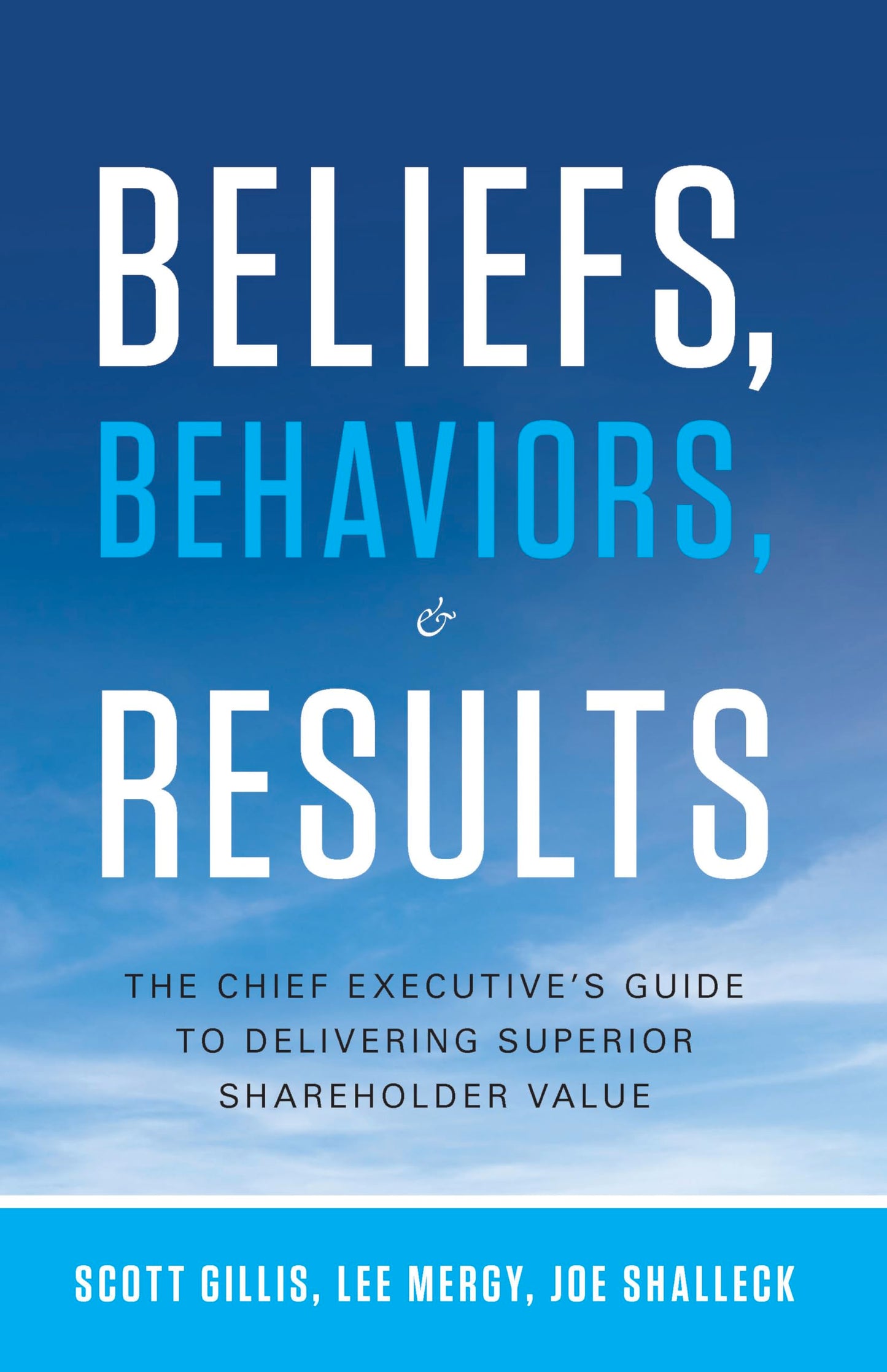 Beliefs, Behaviors, and Results: The Chief Executive's Guide to Delivering Superior Shareholder Value