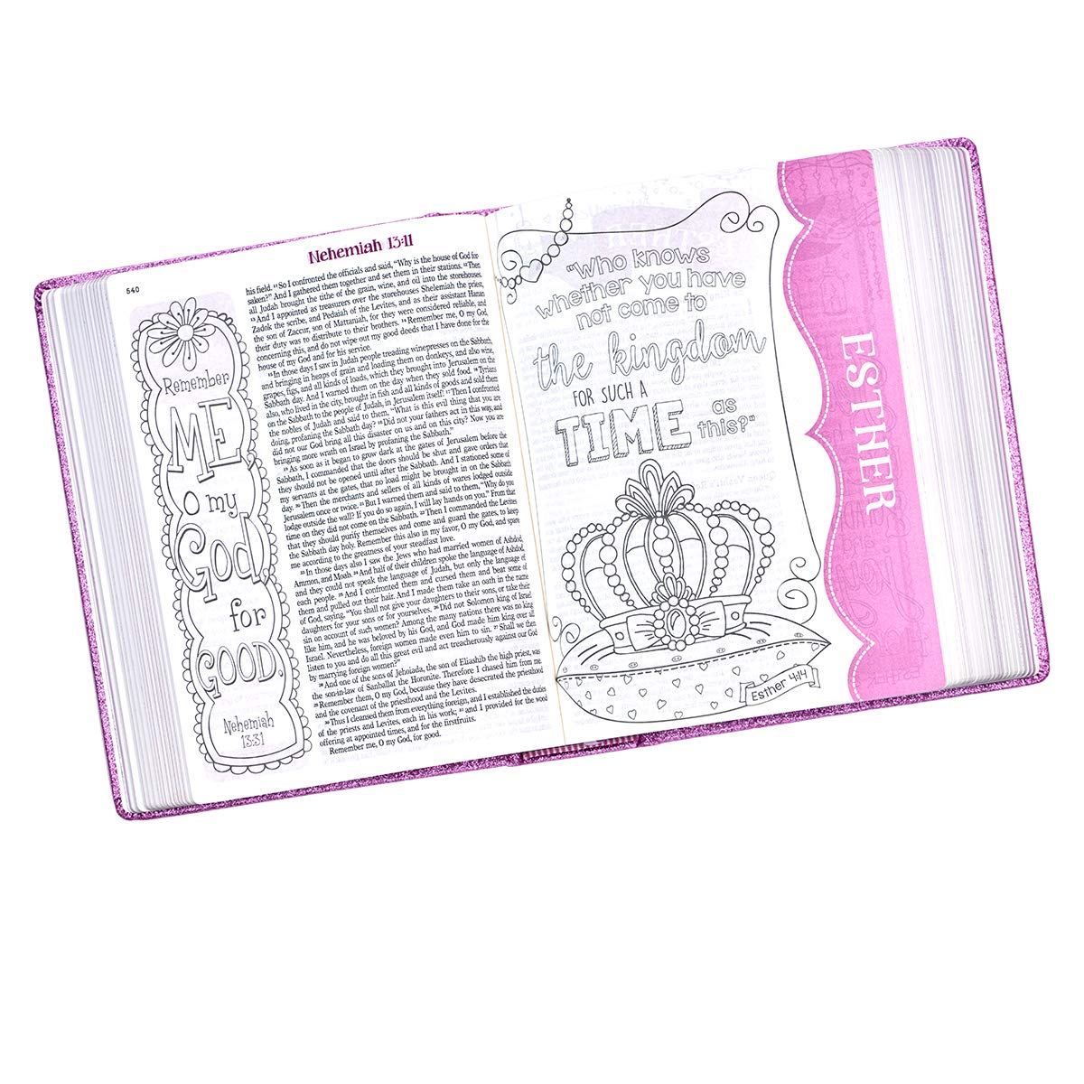 ESV Holy Bible, My Creative Bible For Girls, Hardcover w/Ribbon Marker, Illustrated Coloring, Journaling and Devotional Bible, English Standard Version, Purple Glitter (ESV Creative Editions Girls)