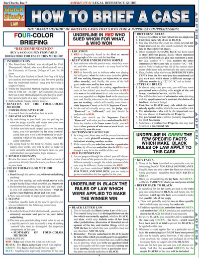 How To Brief A Case: QuickStudy Laminated Reference Guide (QuickStudy: Law)