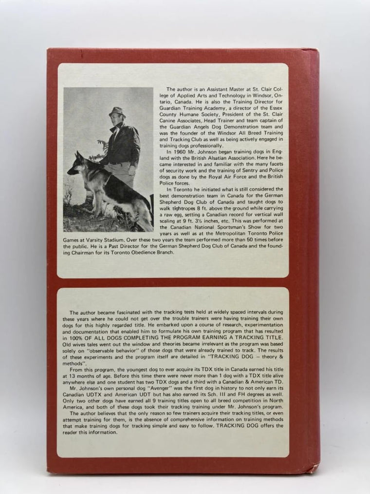 Tracking Dog: Theory & Methods — back cover