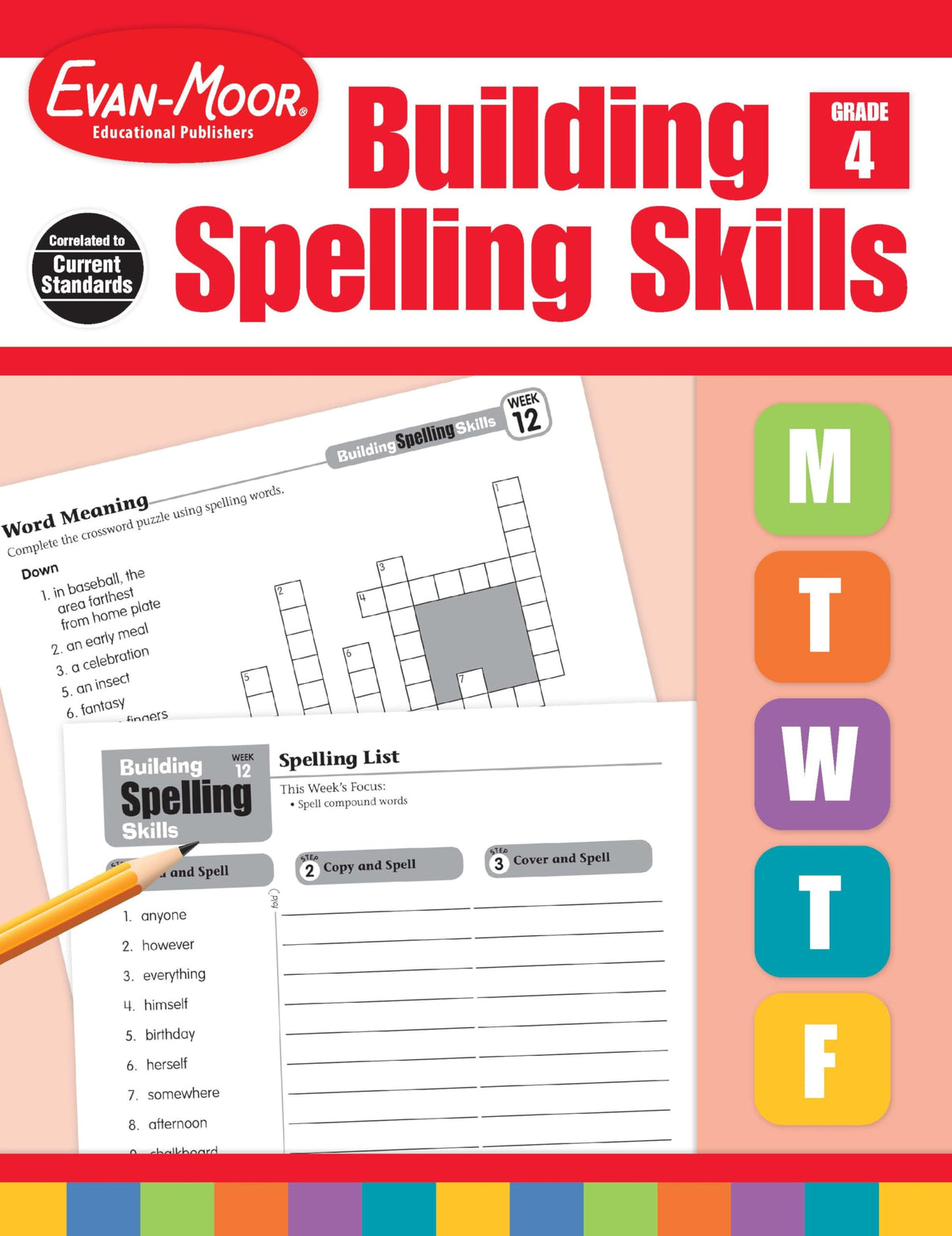 Evan-Moor Building Spelling Skills, Grade 4 - Homeschooling & Classroom Resource Workbook, Reproducible Worksheets, Teaching Edition, Spelling Strategies, Reading and Writing Skills