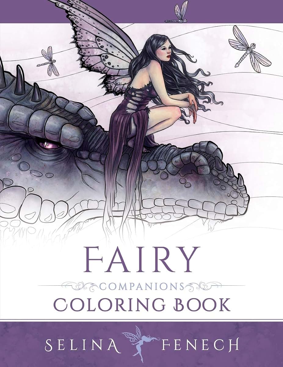 Fairy Companions Coloring Book - Fairy Romance, Dragons and Fairy Pets (Fantasy Coloring by Selina)